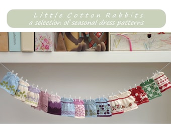 Knitting pattern for a selection of dresses (to fit the 9 inch Little Cotton Rabbits animals), instant digital download PDF file