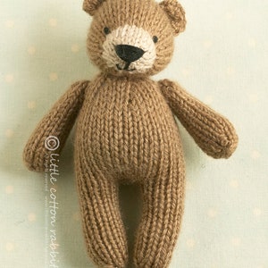 Toy knitting pattern for a mini bunny and bear in a dress and stockings, instant digital download PDF file afbeelding 5