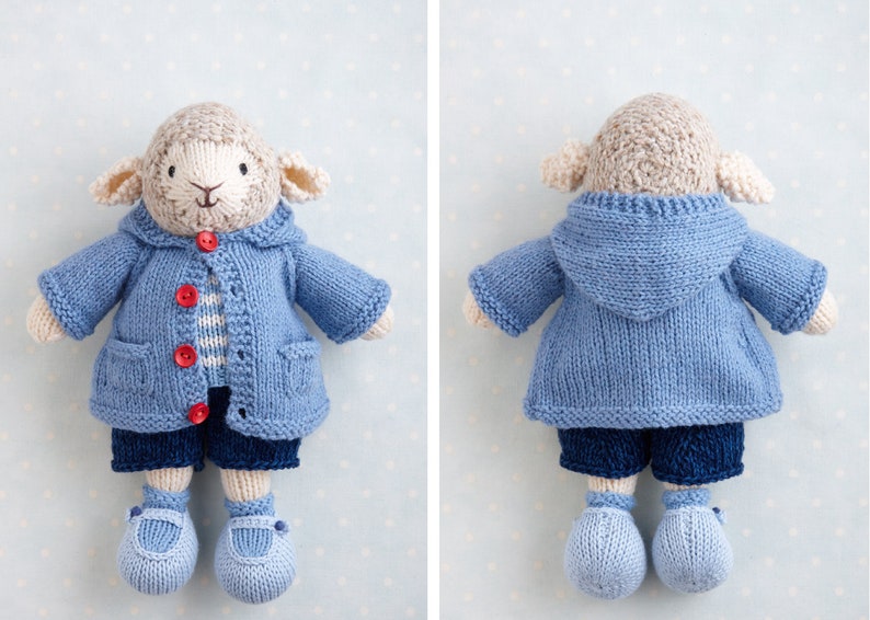 Coats and cardigans toy knitting pattern for 9 inch Little Cotton Rabbits animals, instant digital download PDF file image 7
