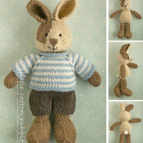 Toy Knitting Pattern for a Bunny Rabbit With a Piebald Patch - Etsy UK