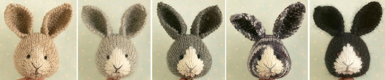 Toy knitting pattern for a bunny rabbit in a dotty dress 9 inches tall, instant digital download PDF file image 2