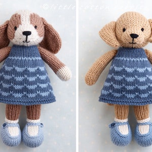 Toy Knitting pattern for a Dog in a dress 9 inches tall, instant digital download PDF file image 4