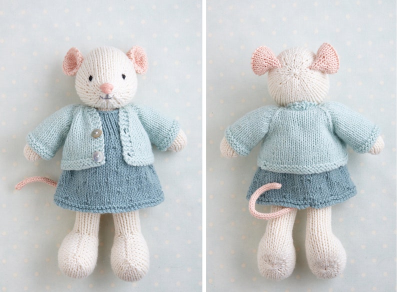 Coats and cardigans toy knitting pattern for 9 inch Little Cotton Rabbits animals, instant digital download PDF file image 5