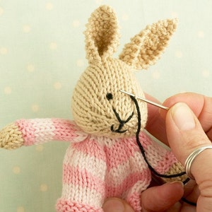 Toy knitting pattern for a bunny egg cosy, Easter bunny, instant digital download PDF file image 3