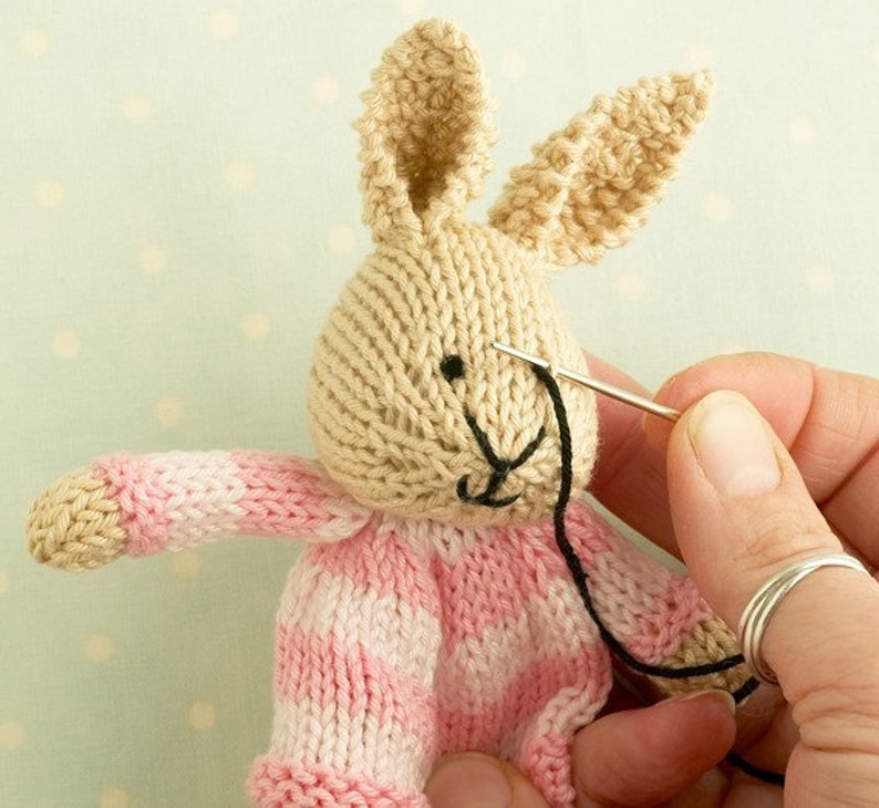 Toy knitting pattern for a bunny egg cosy, Easter bunny, instant digital download PDF file image 3