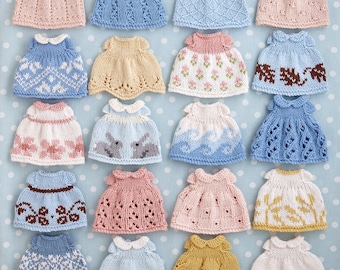 Small Dresses knitting Pattern (for 7 inch Little Cotton Rabbits animals) toy knitting pattern, instant digital download PDF file