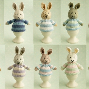 Toy knitting pattern for a bunny egg cosy, Easter bunny, instant digital download PDF file image 4