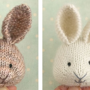 Toy knitting pattern for a bunny rabbit with a piebald patch, shorts and a stripy sweater 9 inches tall, instant digital download PDF file image 3