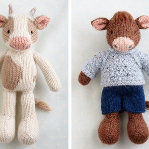 New Toy Knitting Pattern for a cow in a sweater and shorts 9 inches tall, instant digital download PDF file image 6