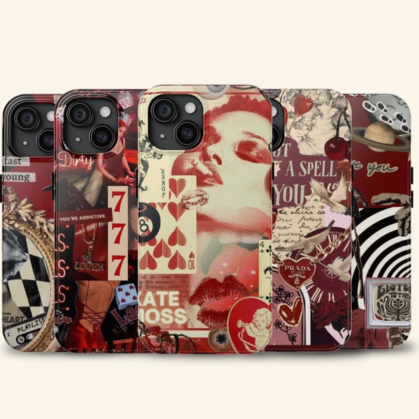 Aesthetic Collage Phone Case Abstract Cover fit for iPhone 15 Pro Max, 14 Plus, 13, 12, 11, XR & Samsung S24, S23, A54, A53, Pixel 8 Pro, 7