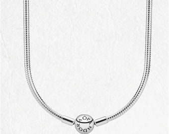 Collier à breloques chaîne serpent Pandora Moments, argent sterling S925 pour collier à breloques européen, collier compatible Pandora, cadeau pour elle