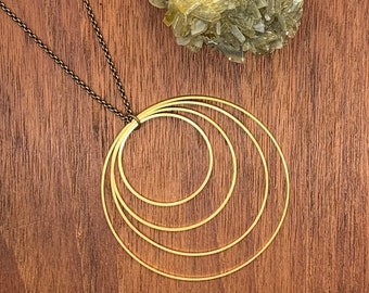 Brass Circle Geo Necklace