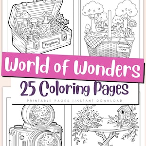 World Wonders Coloring Pages for Kids: Fantasy Objects &  Fun Magical Scenes (PDF Download)