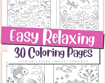 Páginas para colorear relajantes para niños y adultos: Paquete de actividades artísticas imprimibles de relajación y atención plena (Descarga en PDF)