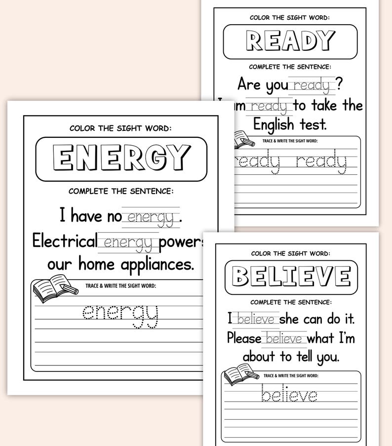 trace sight words