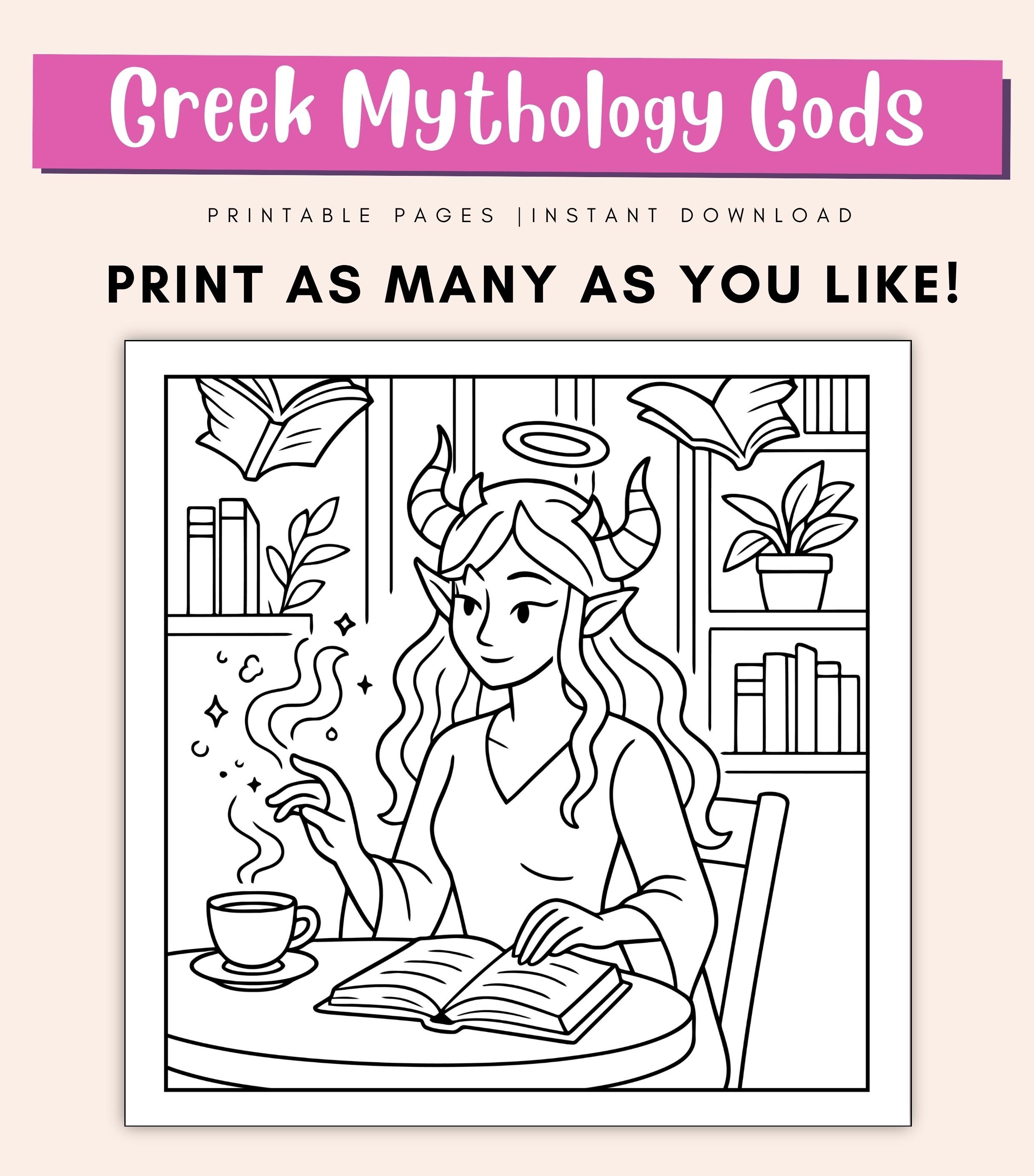 Greek Mythology Coloring Pages for Kids – Printable Olympian Heroes and ...