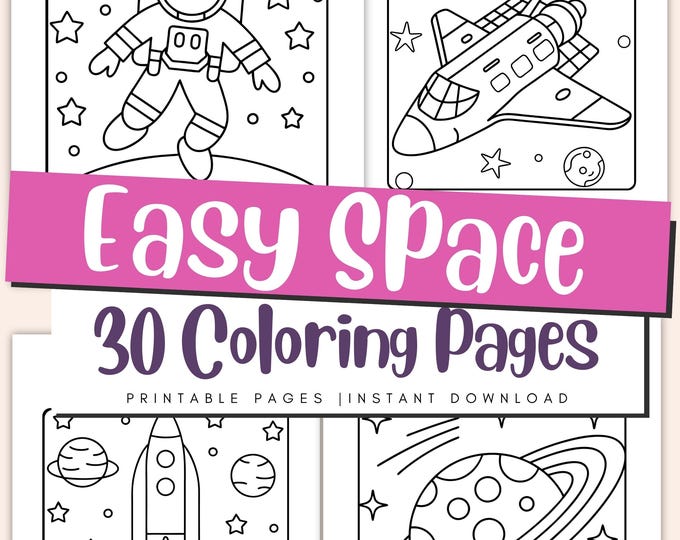 Space Coloring Pages for Kids: Rocket, Astronaut & Planet Activity Sheets – Preschool Solar System