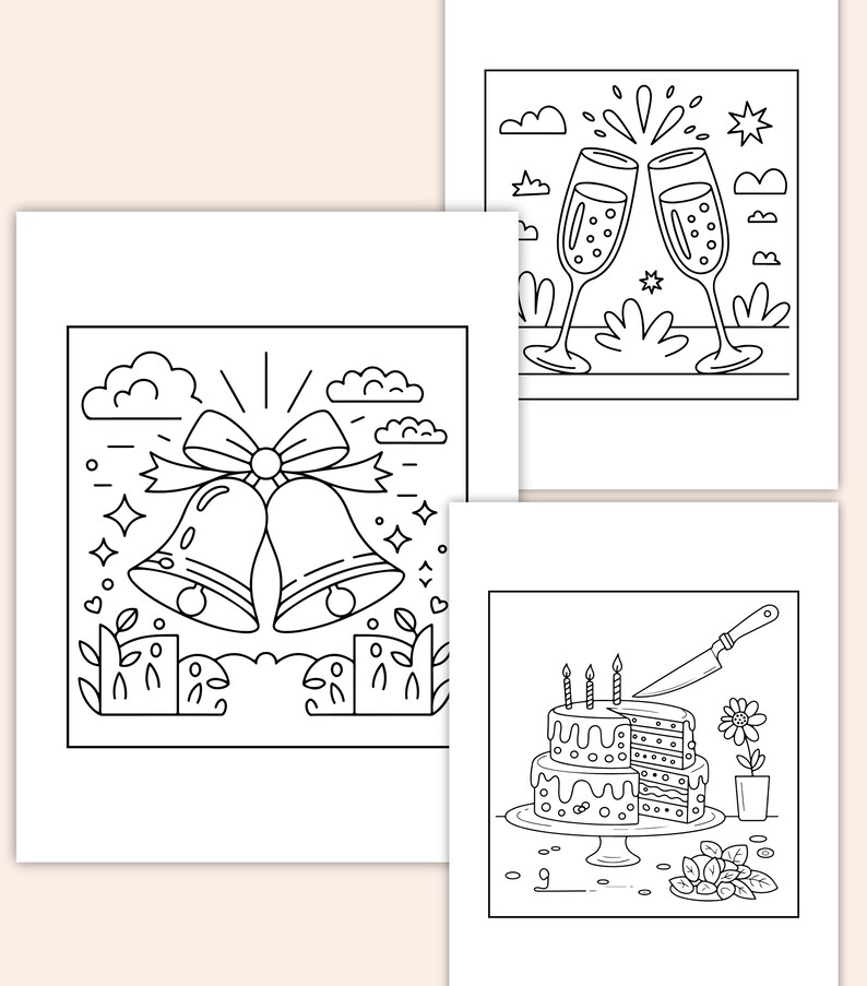 Easy Wedding Coloring Pages for Kids – Bride & Groom Printable Activity ...