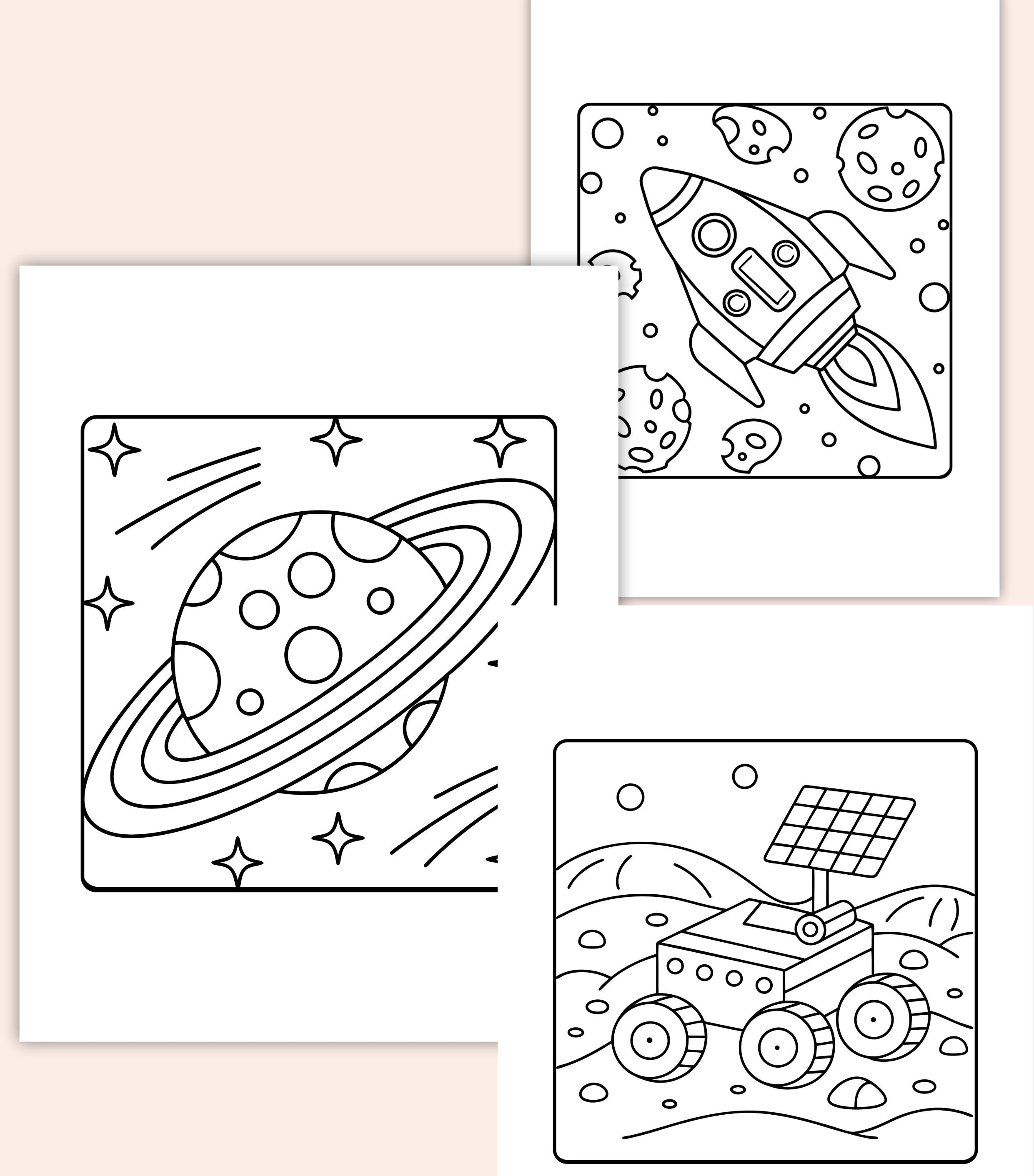 Space Coloring Pages for Kids: Rocket, Astronaut & Planet Activity ...