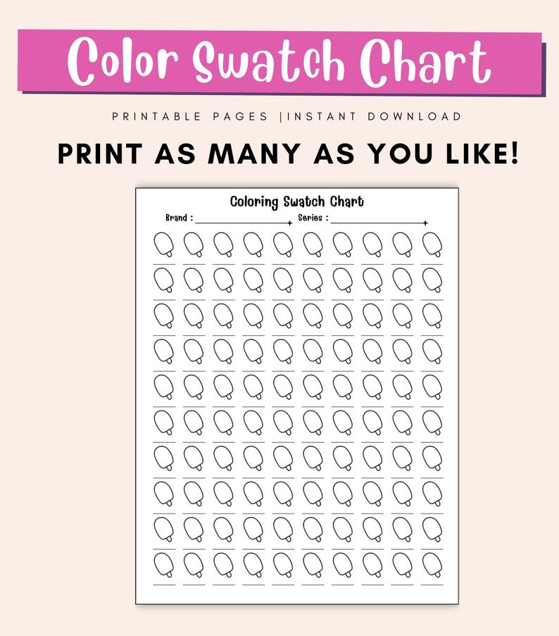 Art supply tracker printable for kids and adults