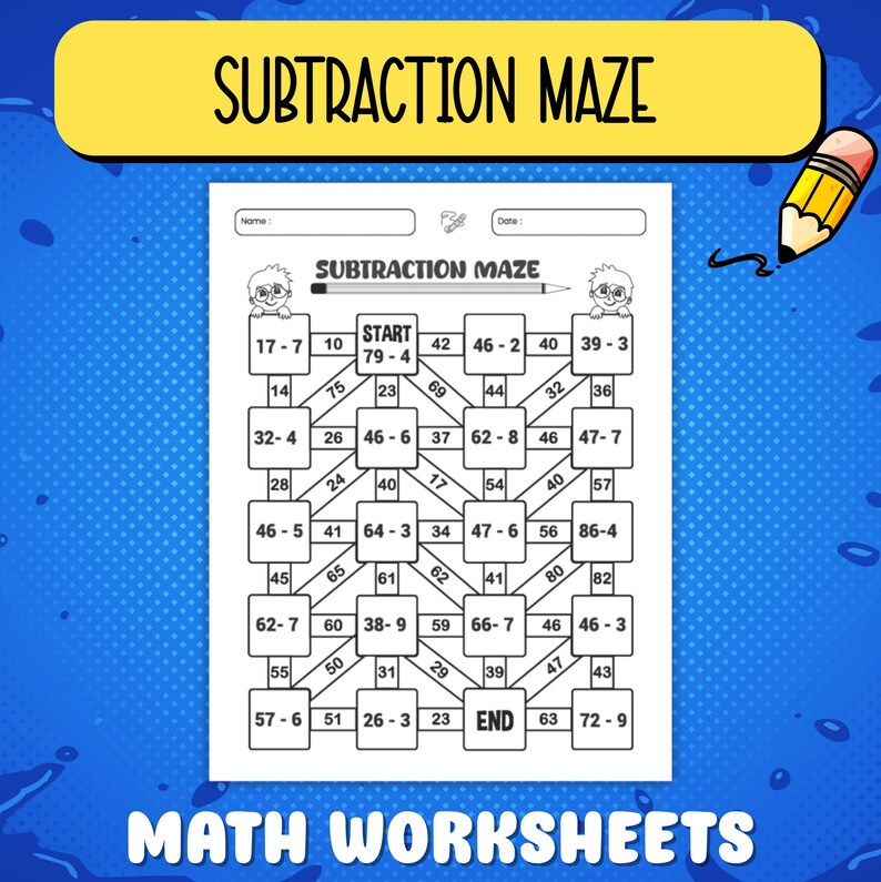 Number maze math activity