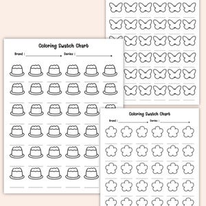 Digital swatch chart for colored pencils and crayons