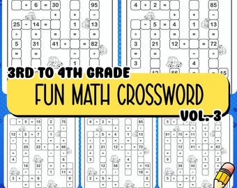 Mixed Ops Math Puzzle für Kinder - Klasse 3 & 4 zum ausdrucken Kreuzworträtsel Arbeitsblatt