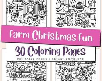 Weihnachts-Malvorlagen auf dem Bauernhof für Kinder und Erwachsene, Gemütliches Weihnachtsabenteuer-Buch auf dem Bauernhof (PDF)