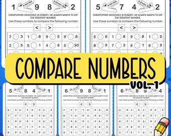 Comparing Numbers Worksheets for Kindergarten – Greater Than Less Than Math Activities Printable PDF