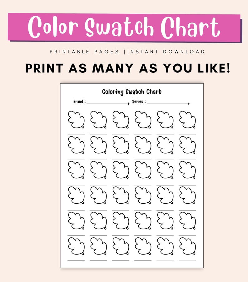 Color chart PDF for classroom and homeschool art