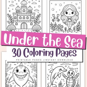 Dibujos para colorear del fondo del mar para niños, PDF imprimible del océano, hojas para colorear de vida marina