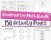 Kindergarten Math Worksheets Bundle – Numbers, Counting, Shapes & Addition Activities, Fun Printable Learning Book PDF