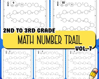 Addition & Subtraction Math Path Printable - Grade 2–3 Number Puzzle Worksheet