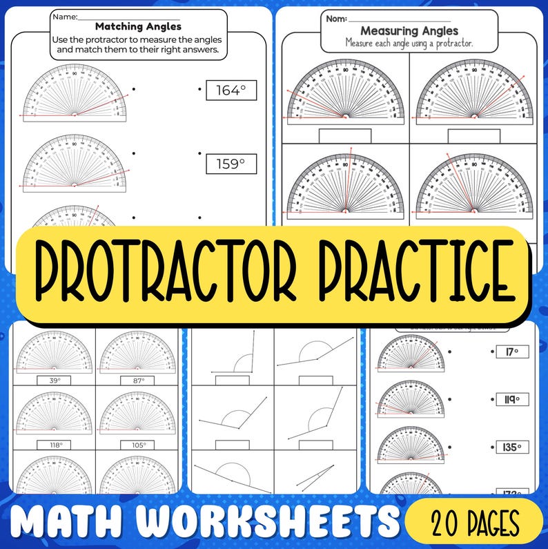 Measuring Angles With a Protractor Worksheets – Geometry Practice ...