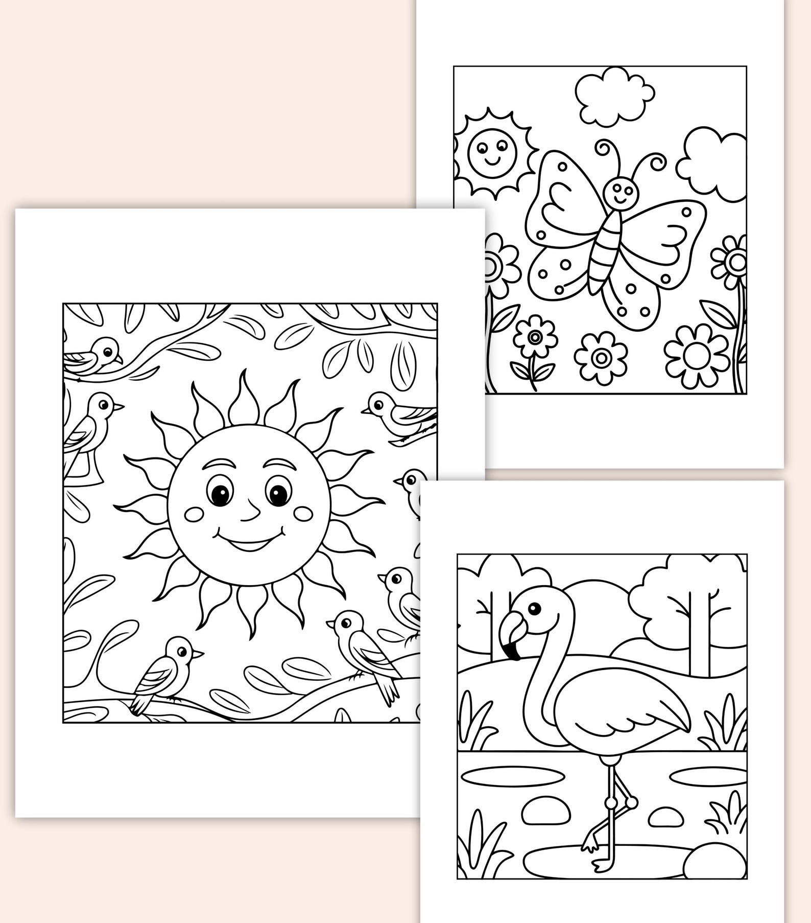 Easy Summer Coloring Pages for Kids – Bold & Simple Activity Book – Fun ...