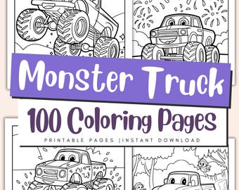 Monster Truck Coloring Pages for Kids & Adults – Big Wheel Designs, Easy Printable Vehicle Sheets