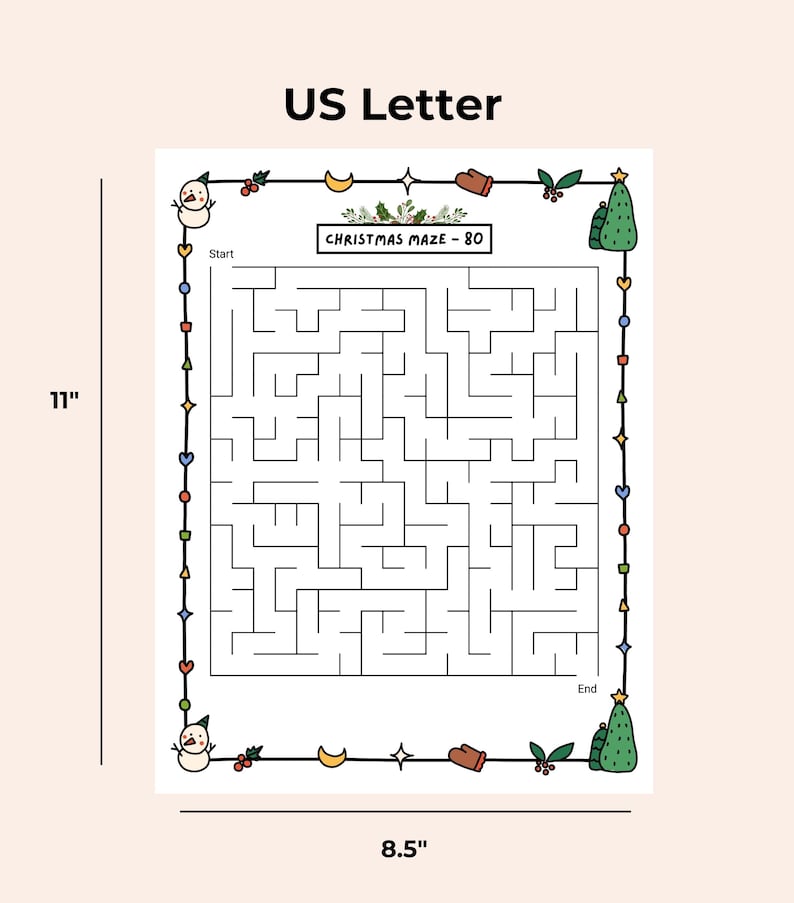 ids Christmas maze puzzle pages, holiday fun printable activity worksheets
