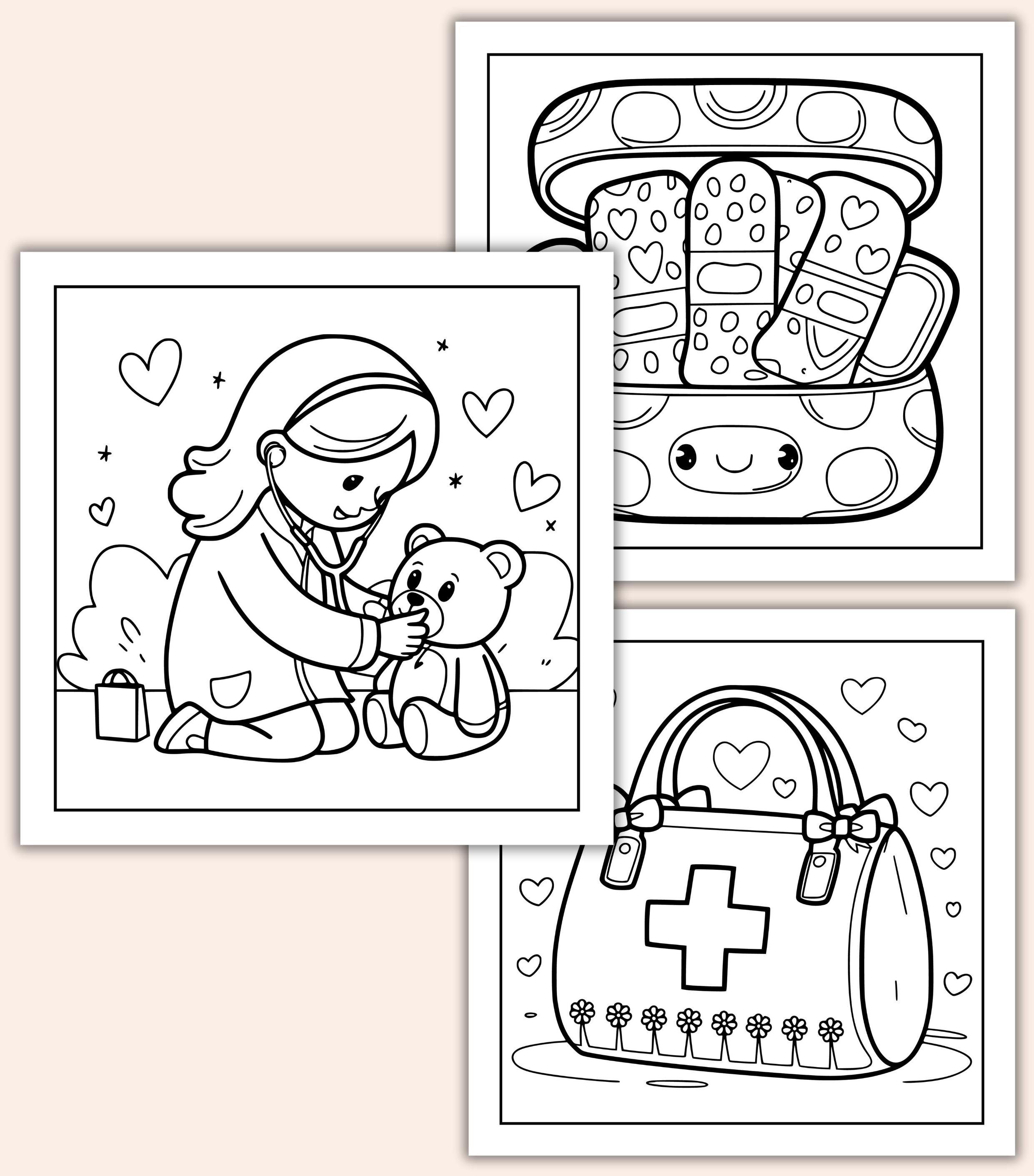 Health@work Sheets Coloring Pages Medical Coloring Pages for Kids – Nurse & Doctor Activity Worksheets ...