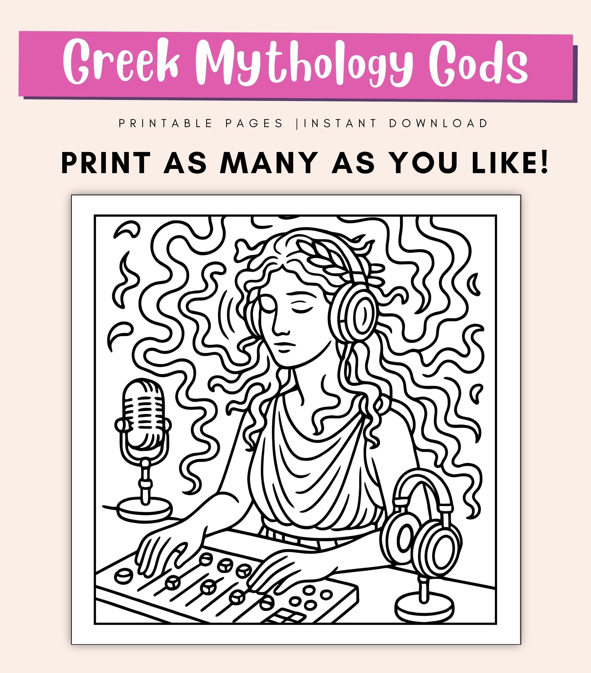 Greek Mythology Coloring Pages for Kids – Printable Olympian Heroes and ...