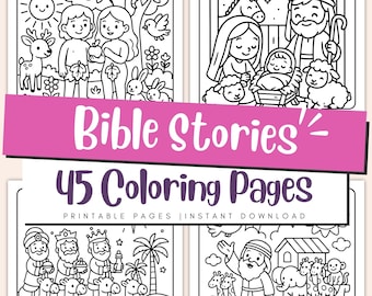 Bible Stories Coloring Pages – Fun & Educational Scripture Scenes, Printable Activity for Kids