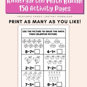 Printable early math practice pages for numbers and shapes learning