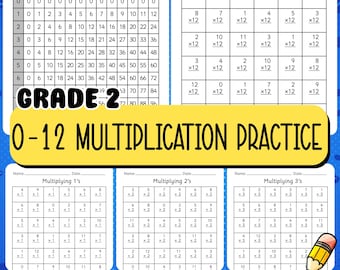 2nd Grade Multiplication Worksheets 0-12 – Times Table Practice Printables, Math Facts Drill Sheets