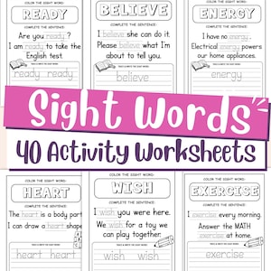 sight words sheet