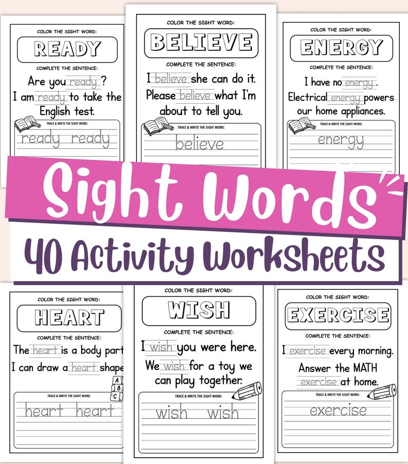 sight words sheet