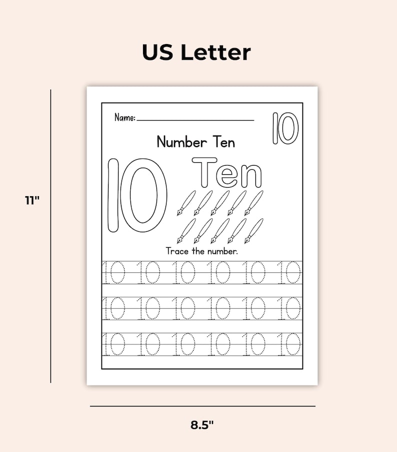 Preschool math activity book with tracing, matching, and counting