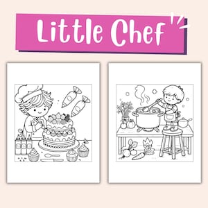 Pretend play chef coloring pages