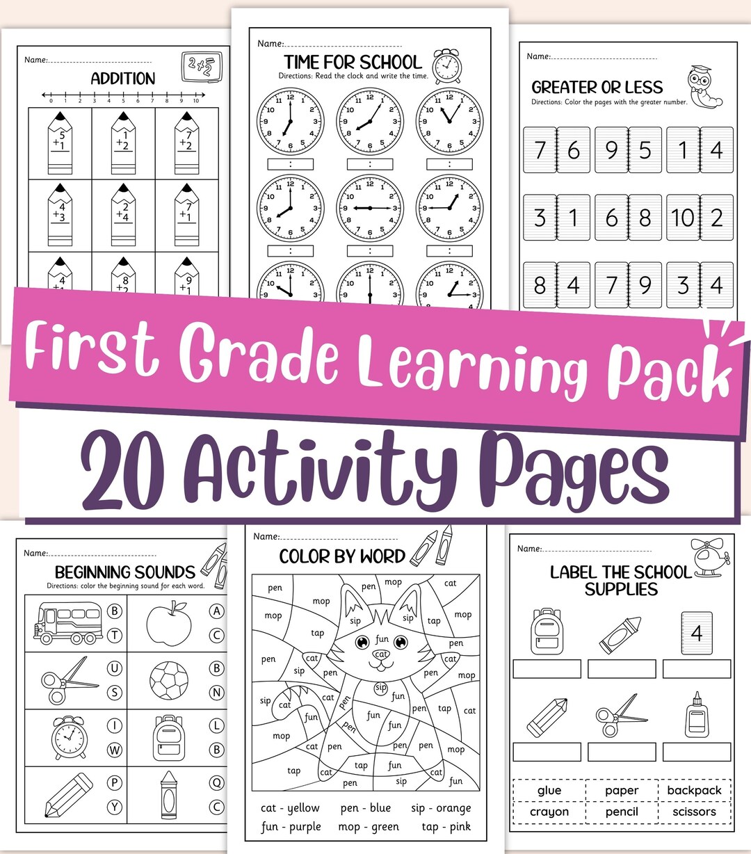 First Grade Activity Worksheets for Kids – Printable Math Reading ...