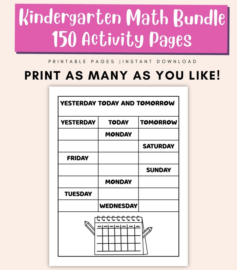 Fun preschool math worksheets PDF for homeschool and classroom use