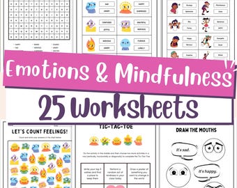 Emotions and Mindfulness Worksheets for Kids – Social Emotional Learning Activities Printable PDF