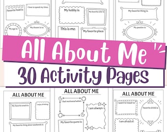 All About Me Worksheets for Kids – Printable Self-Discovery, My Favorites, Journal Activities, Early Learning
